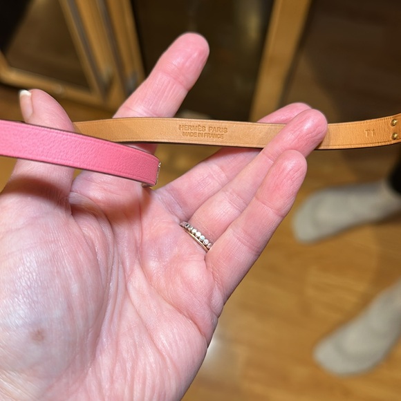 Hermes Mini Kelly Double Tour Bracelet Rose Azalee with rose gold hardware Sz T1 - Picture 7 of 8